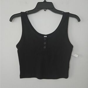 BP Cotton Blend Henley Crop Tank